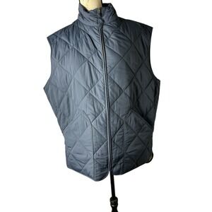 J Crew Men's  XLarge Navy Blue Quilted WALKER Vest Pockets NEW NWT